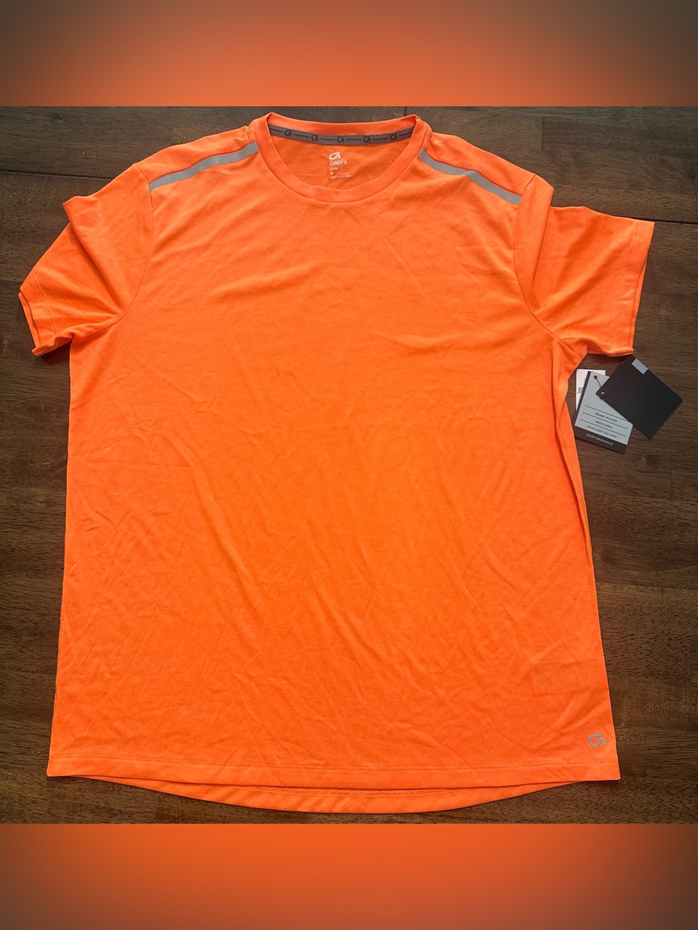 GAP Men's Bright Orange Short Sleeve Crew Tee